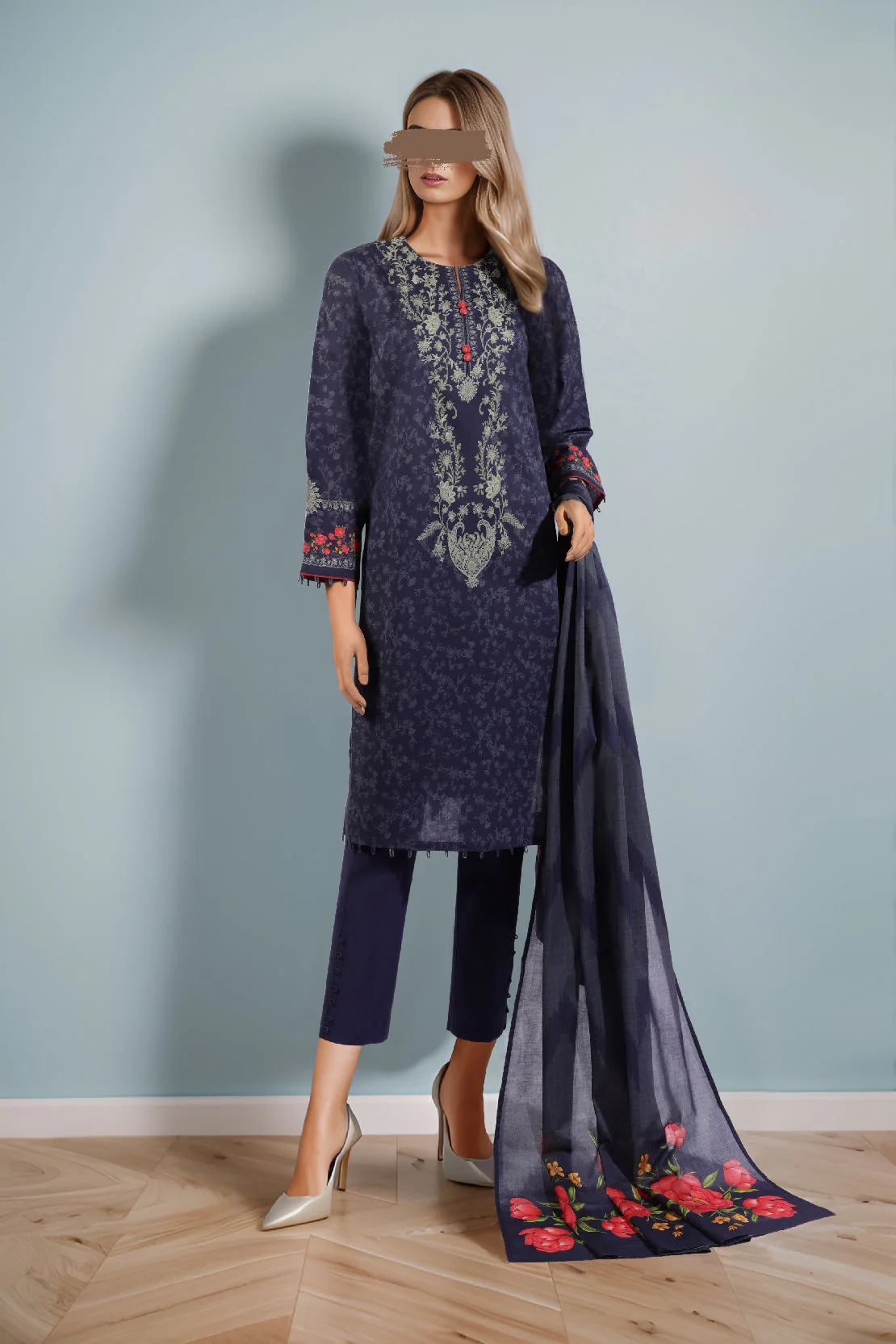 Unstitched Printed Lawn 2 Piece (Shirt/Dupatta)
