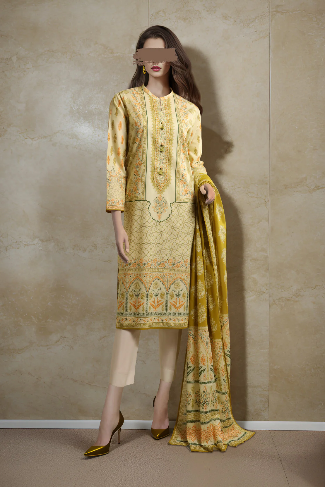 Unstitched Printed Lawn 2 Piece (Shirt/Dupatta)
