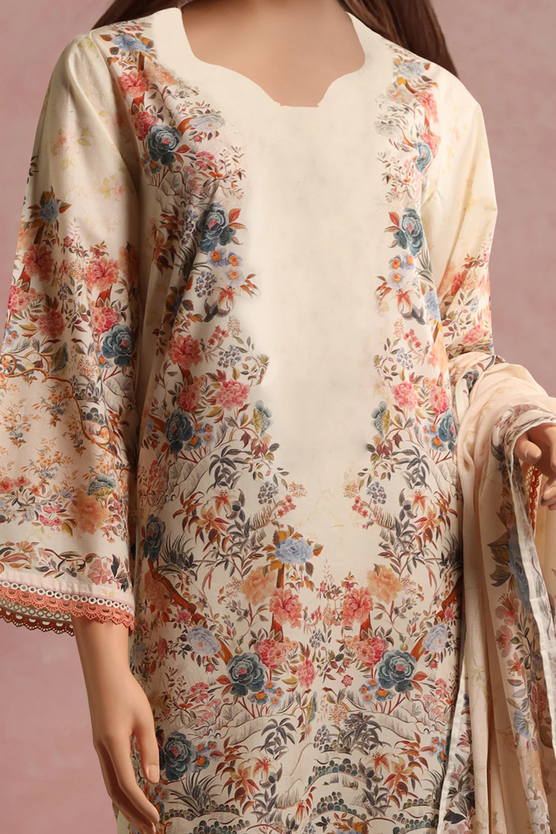 Unstitched Printed Lawn 2 Piece (Shirt/Dupatta) - Image 2