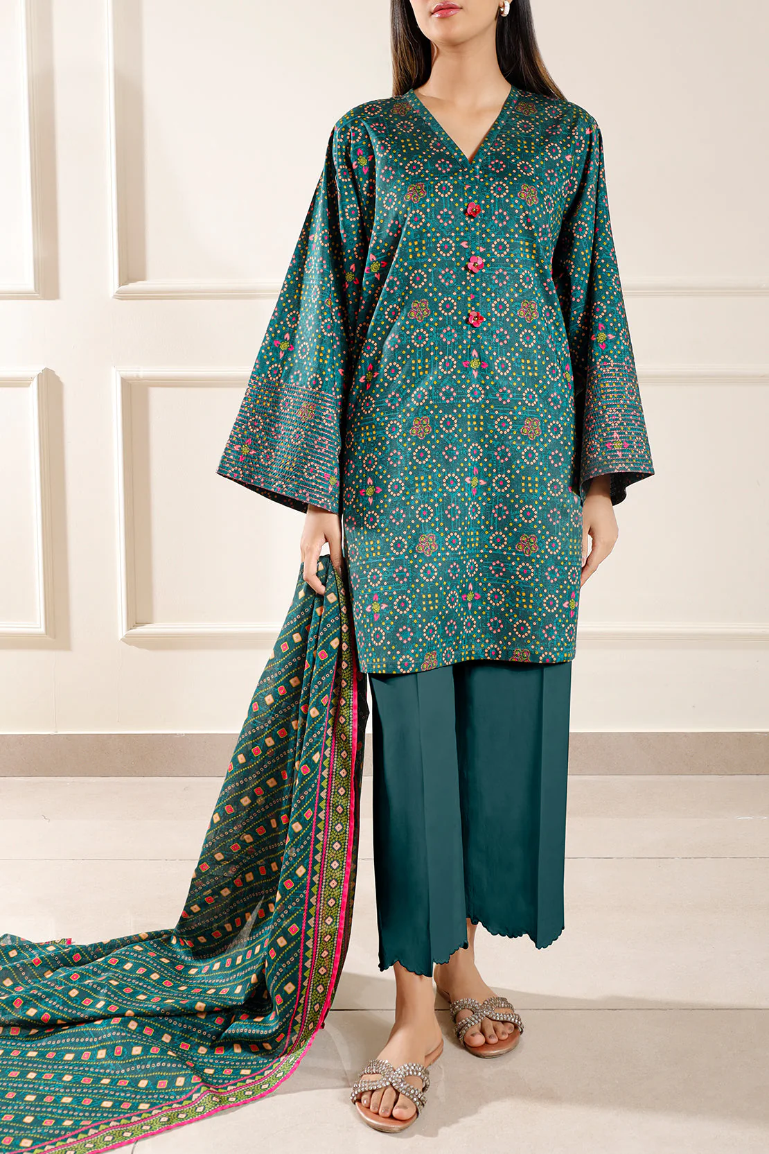 Unstitched Printed Lawn 2 Piece (Shirt/Dupatta) - Image 5