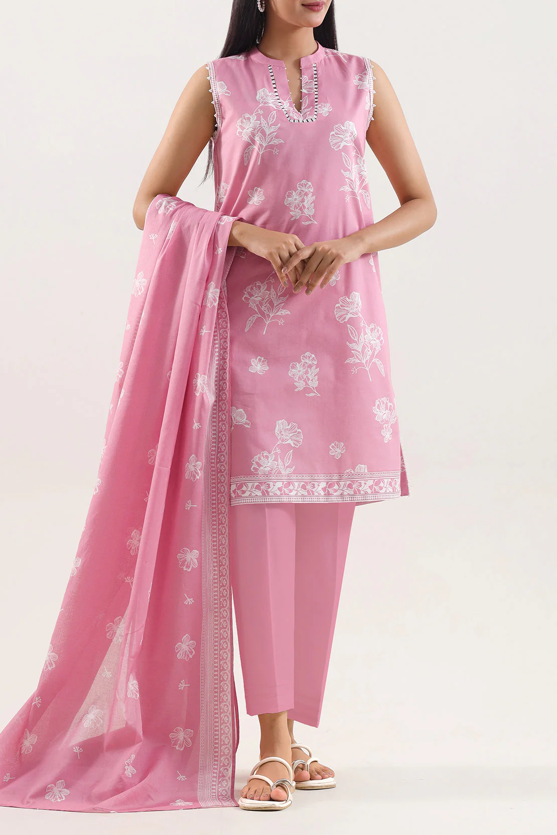Unstitched Printed Lawn 2 Piece (Shirt/Dupatta)