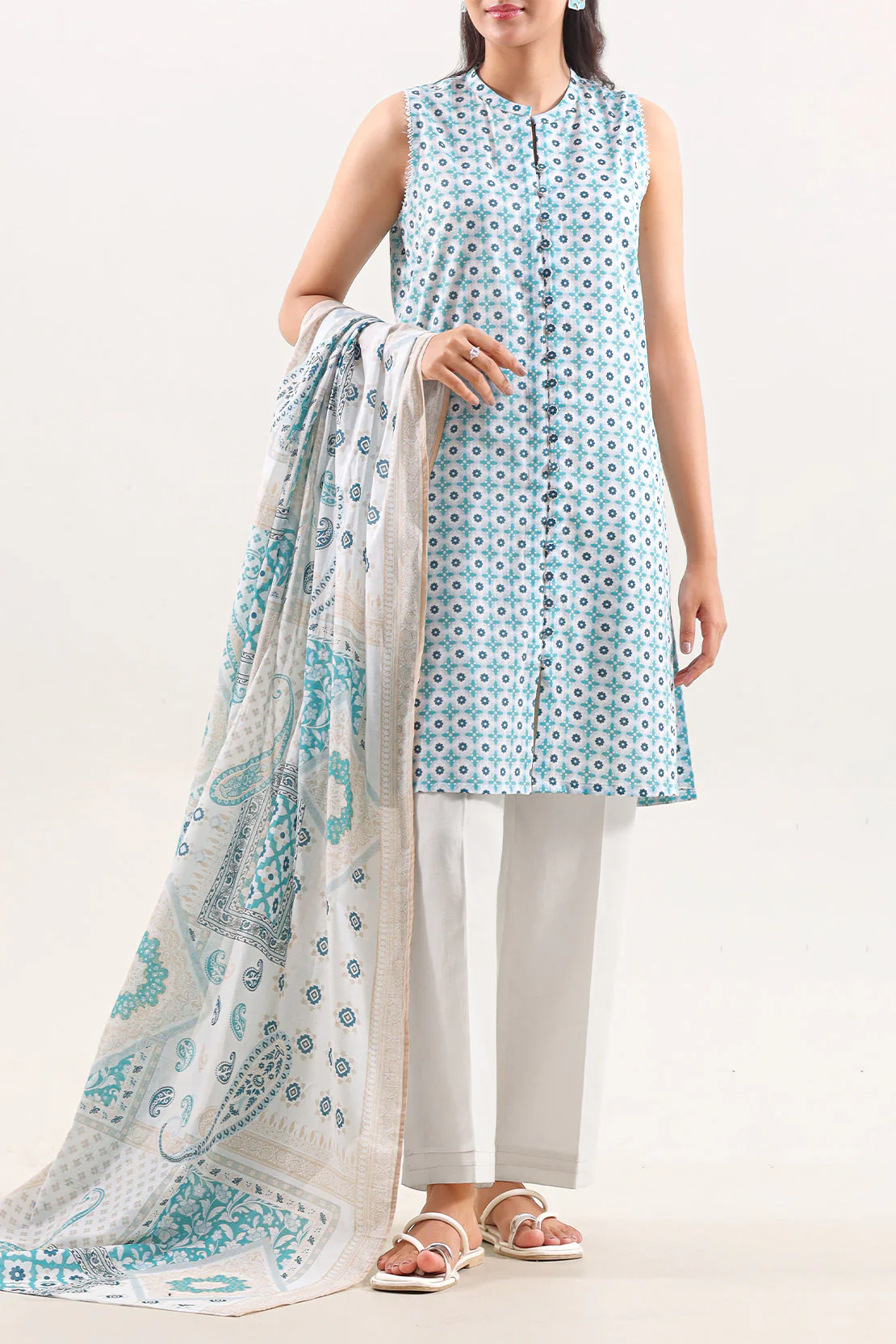 Unstitched Printed Lawn 2 Piece (Shirt/Dupatta) - Image 3