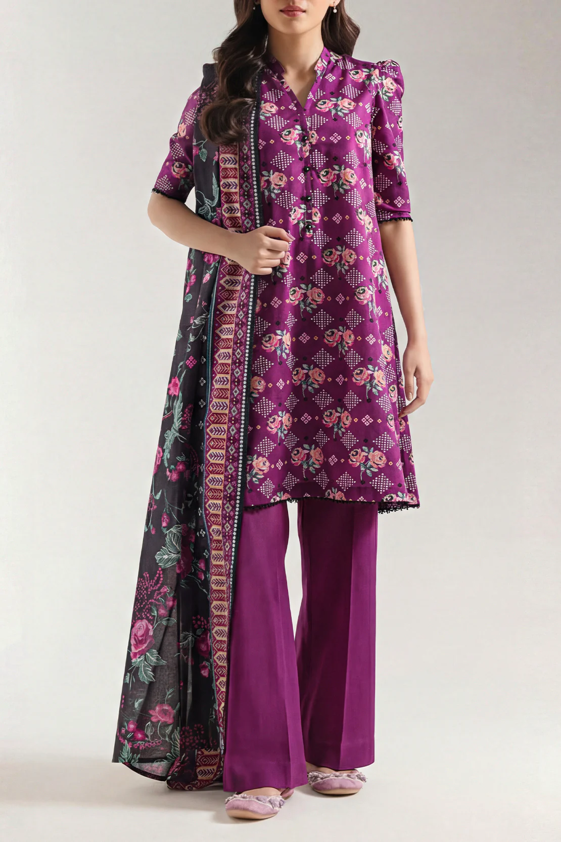 Unstitched Printed Lawn 2 Piece (Shirt/Dupatta) - Image 2