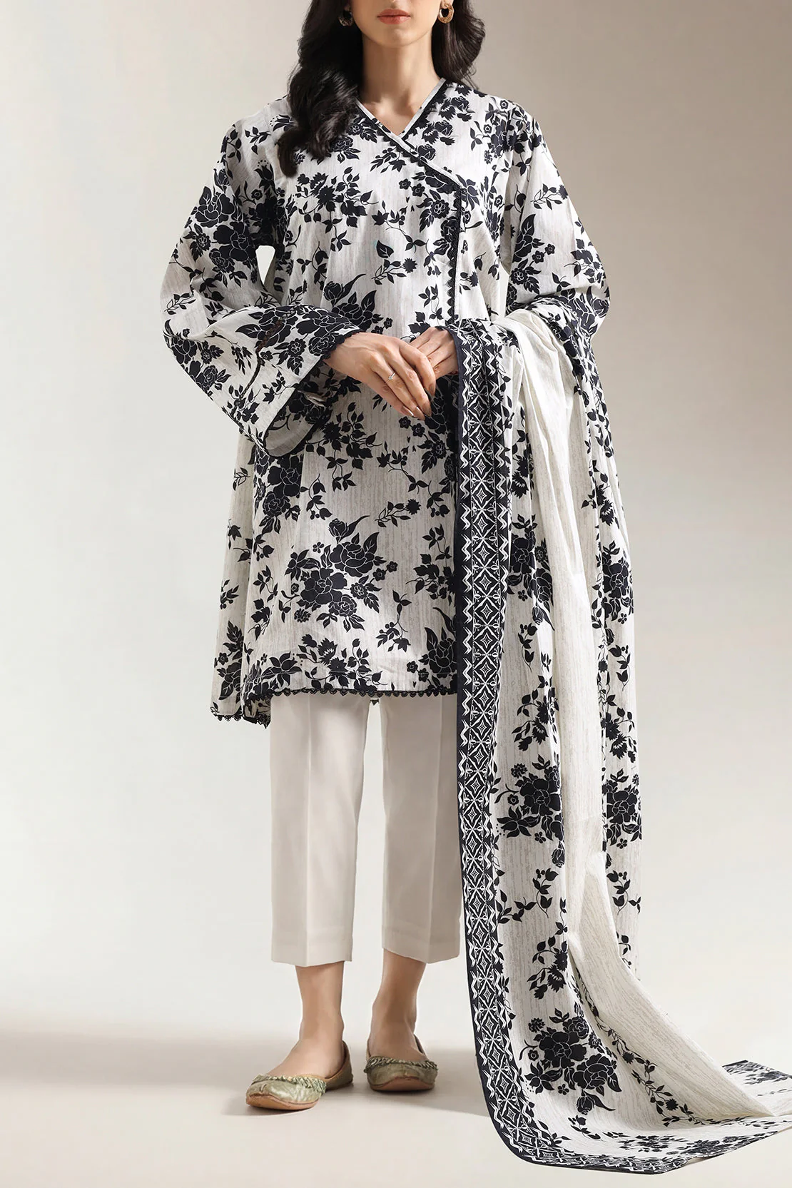 Unstitched Printed Lawn 2 Piece (Shirt/Dupatta)