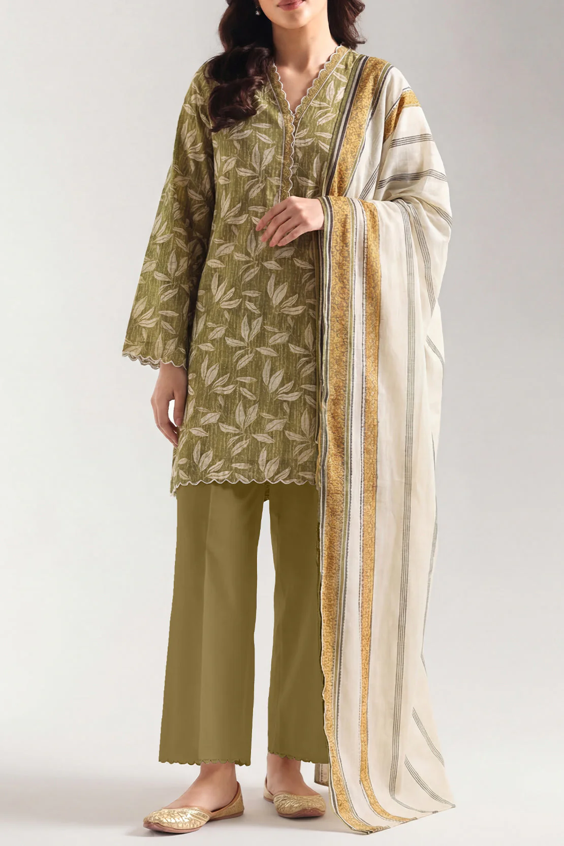 Unstitched Printed Lawn 2 Piece (Shirt/Dupatta)