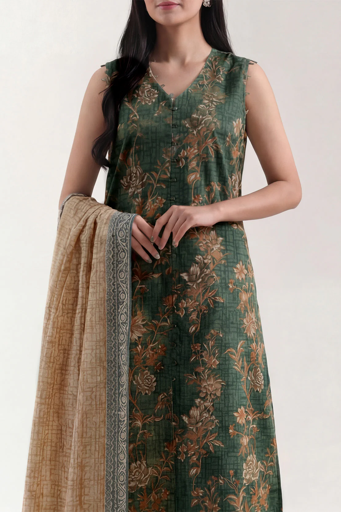 Unstitched Printed Lawn 2 Piece (Shirt/Dupatta) - Image 3