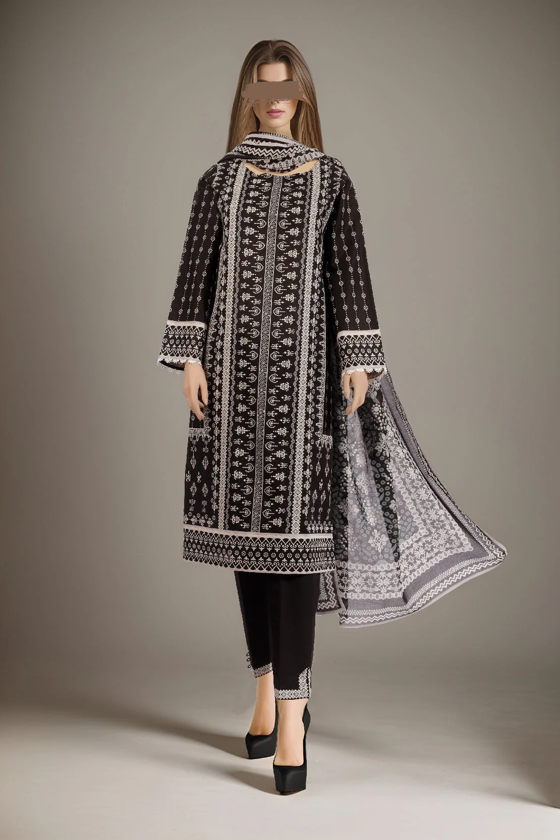 Unstitched Printed Lawn 2 Piece (Shirt/Trouser)