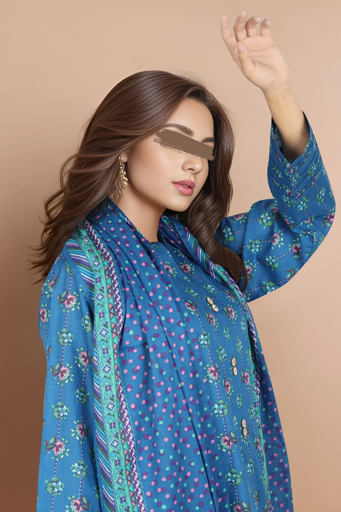 Unstitched Printed Lawn 2 Piece (Shirt/Dupattaa) - Image 3