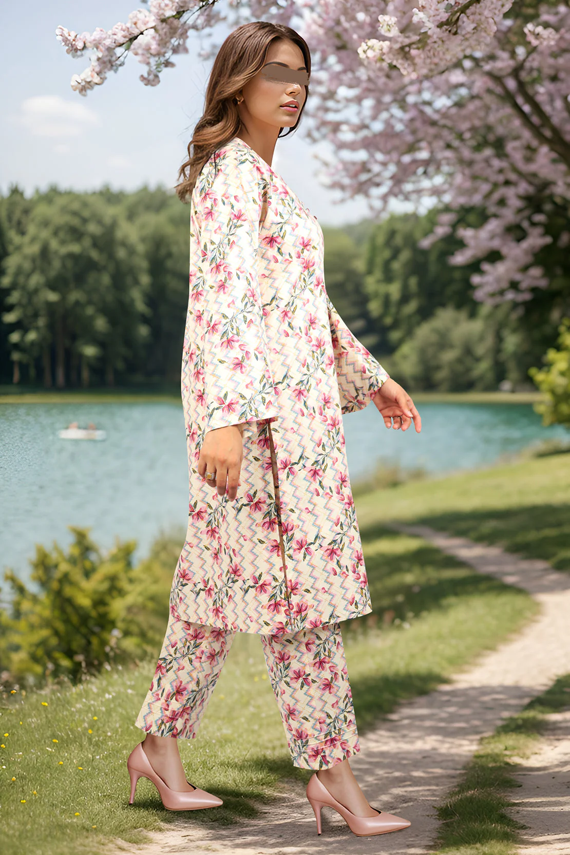 Unstitched Printed Lawn 2 Piece (Shirt/Trouser) - Image 2