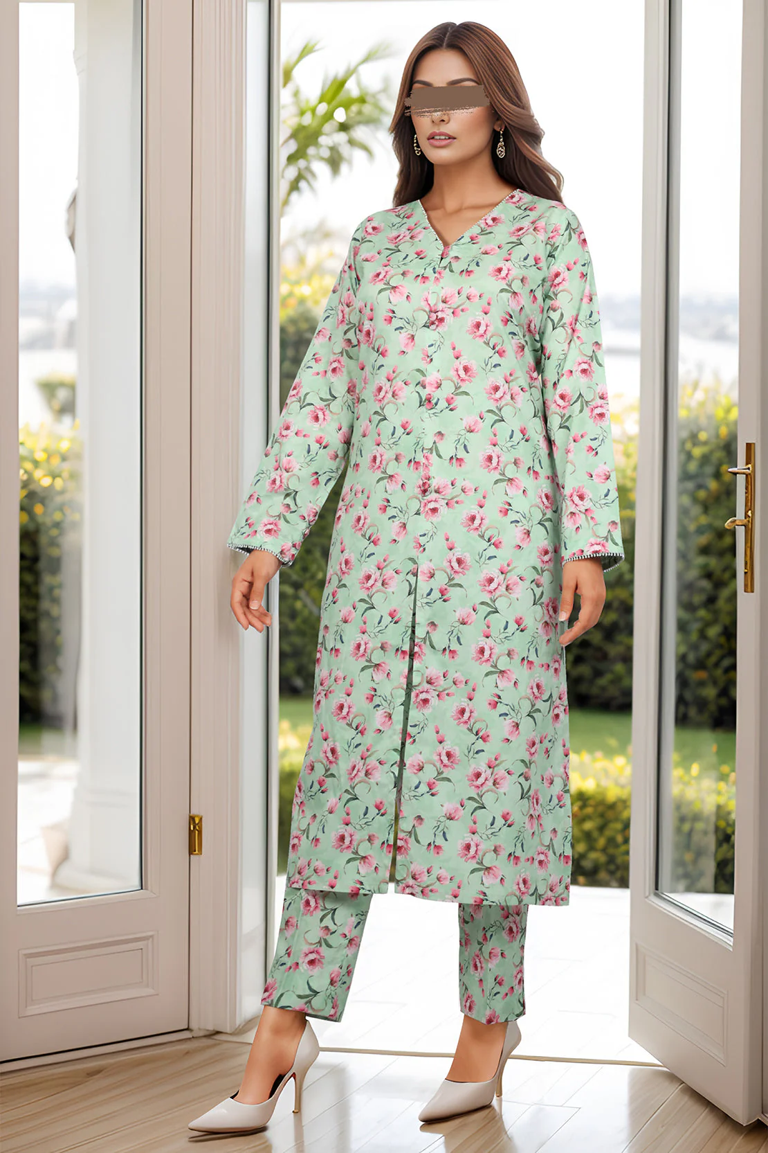 Unstitched Printed Lawn 2 Piece (Shirt/Trouser) - Image 2