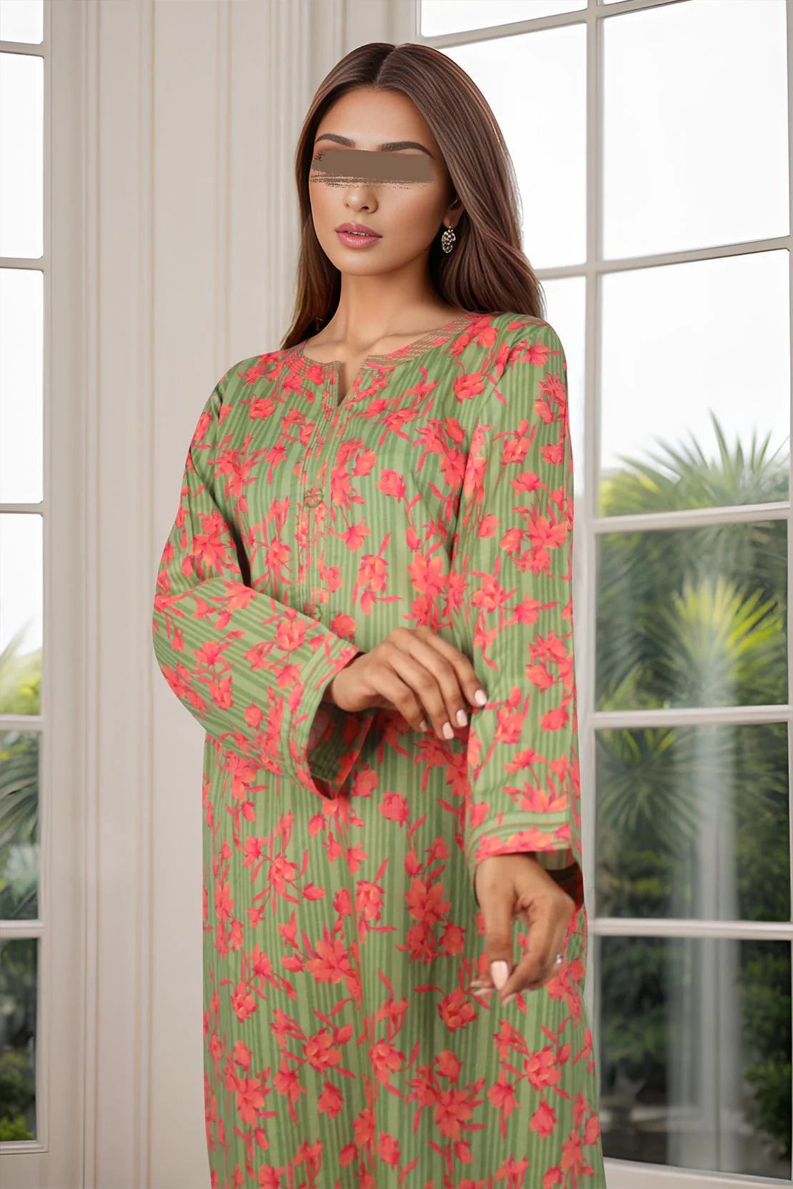 Unstitched Printed Lawn 2 Piece (Shirt/Trouser) - Image 2