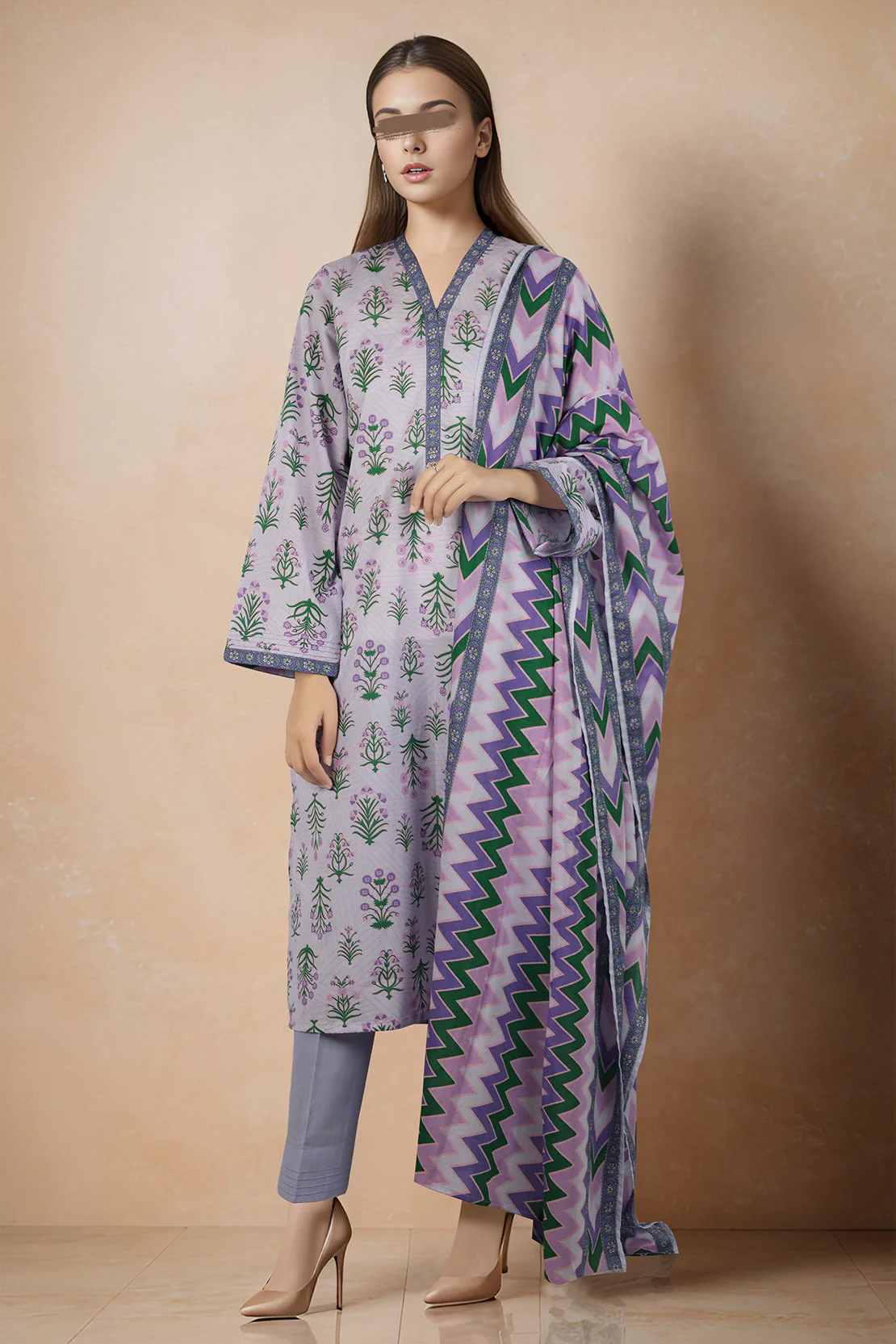 Unstitched Printed Lawn 2 Piece (Shirt/Trouser) - Image 2