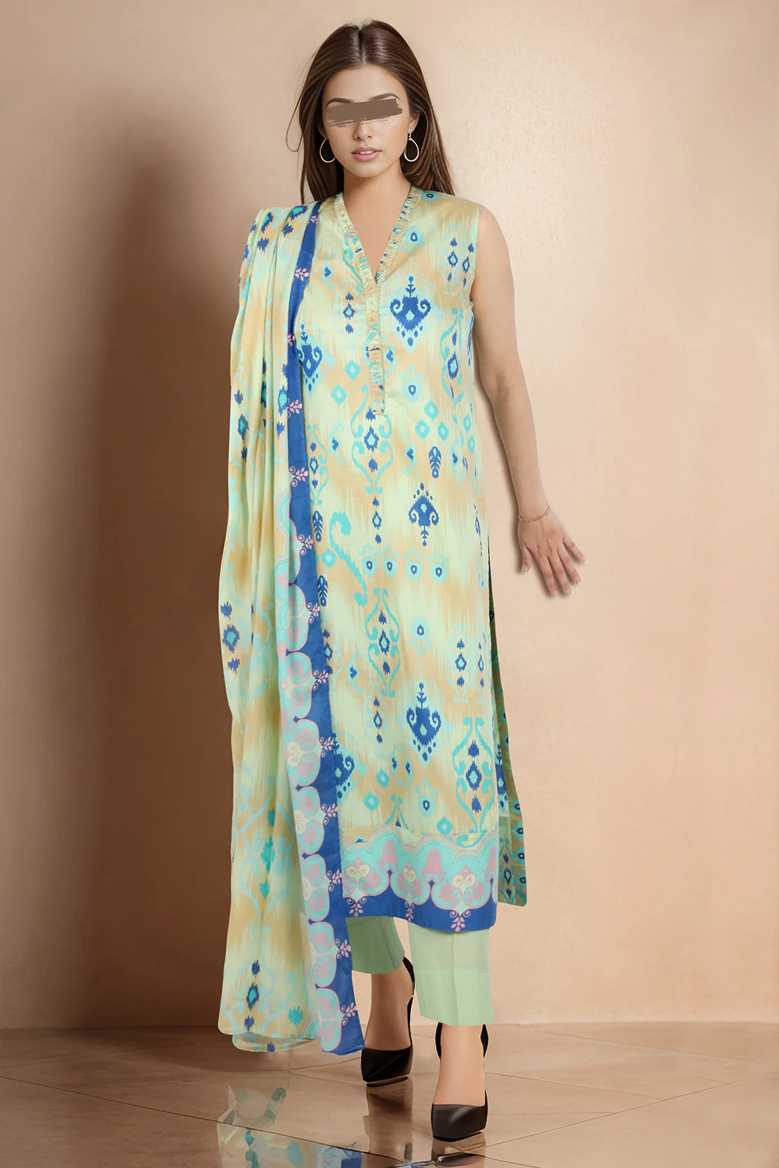 Unstitched Printed Lawn 2 Piece (Shirt/Trouser) - Image 2