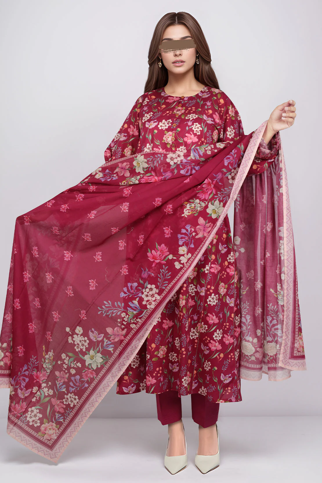 Unstitched Printed Lawn 2 Piece (Shirt/Trouser)