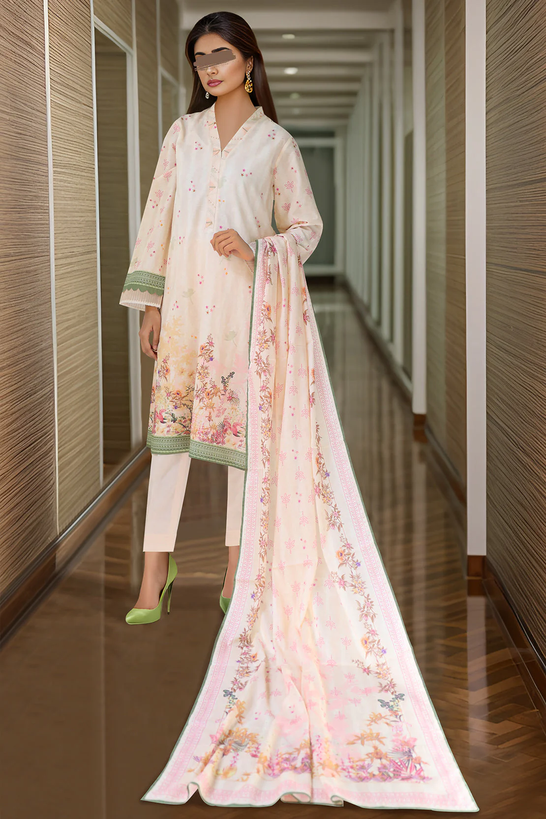 Unstitched Printed Lawn 2 Piece (Shirt/Trouser) - Image 2