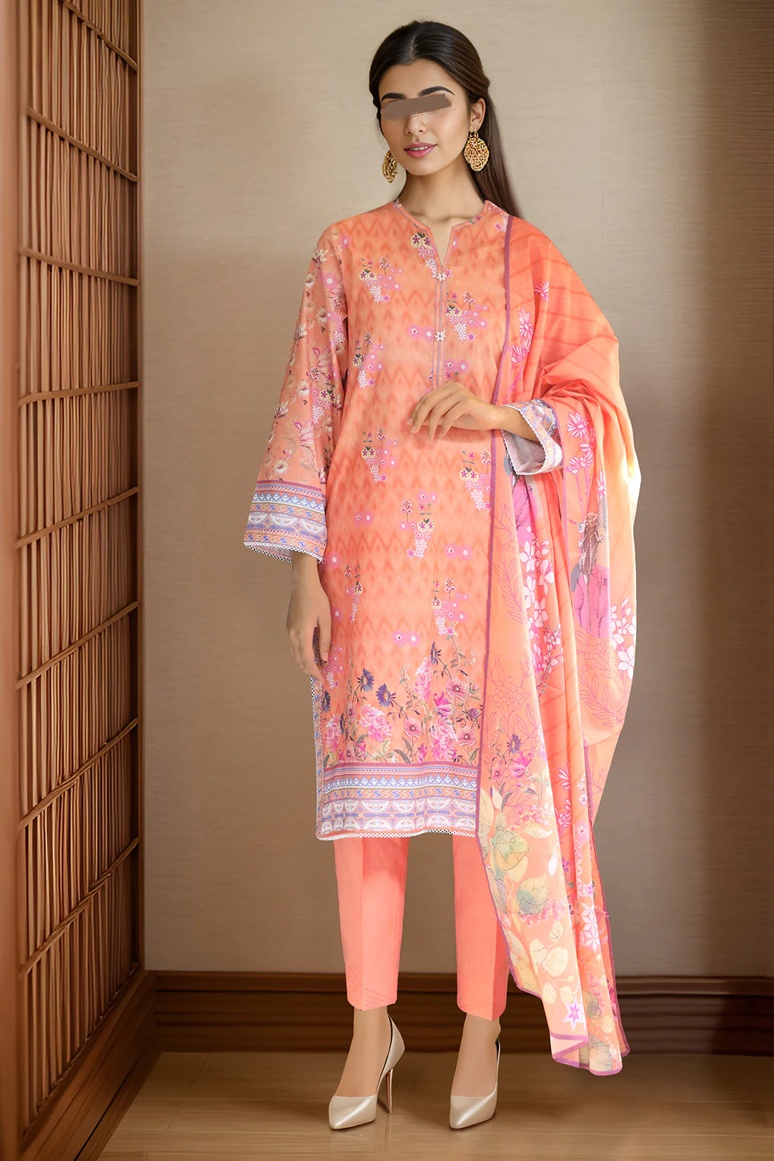 Unstitched Printed Lawn 2 Piece (Shirt/Trouser)