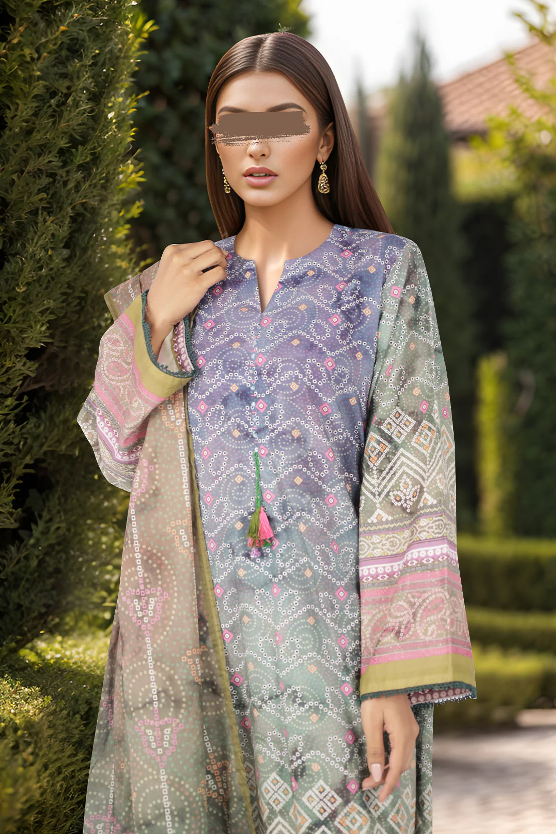 Printed Lawn Stitched 2 Piece (Shirt/Trouser) - Image 2