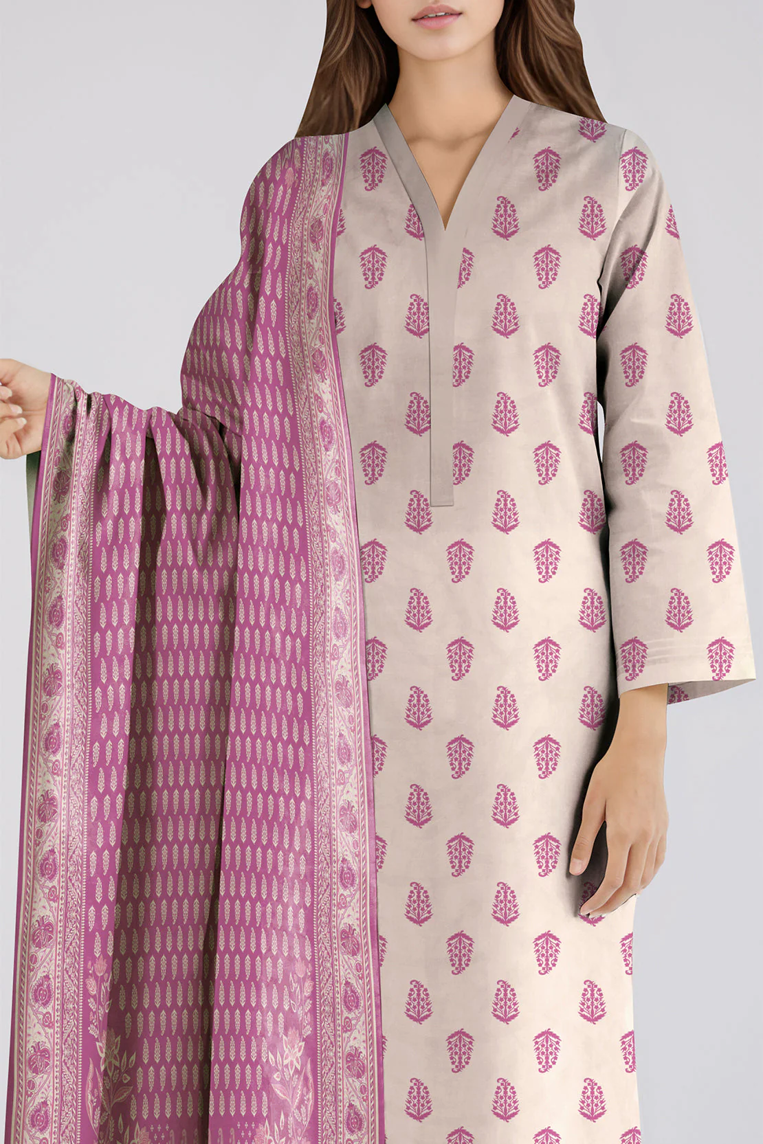 Unstitched Printed Lawn 2 Piece (Shirt/Trouser)