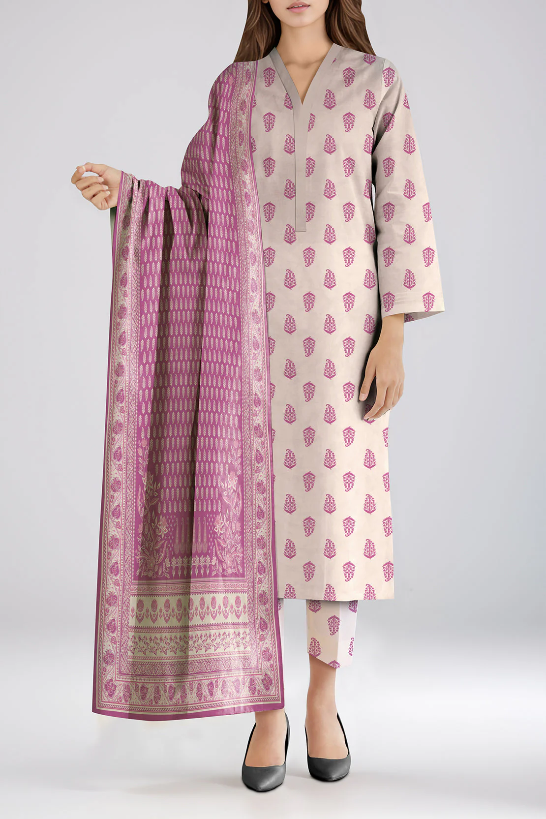 Unstitched Printed Lawn 2 Piece (Shirt/Trouser) - Image 2