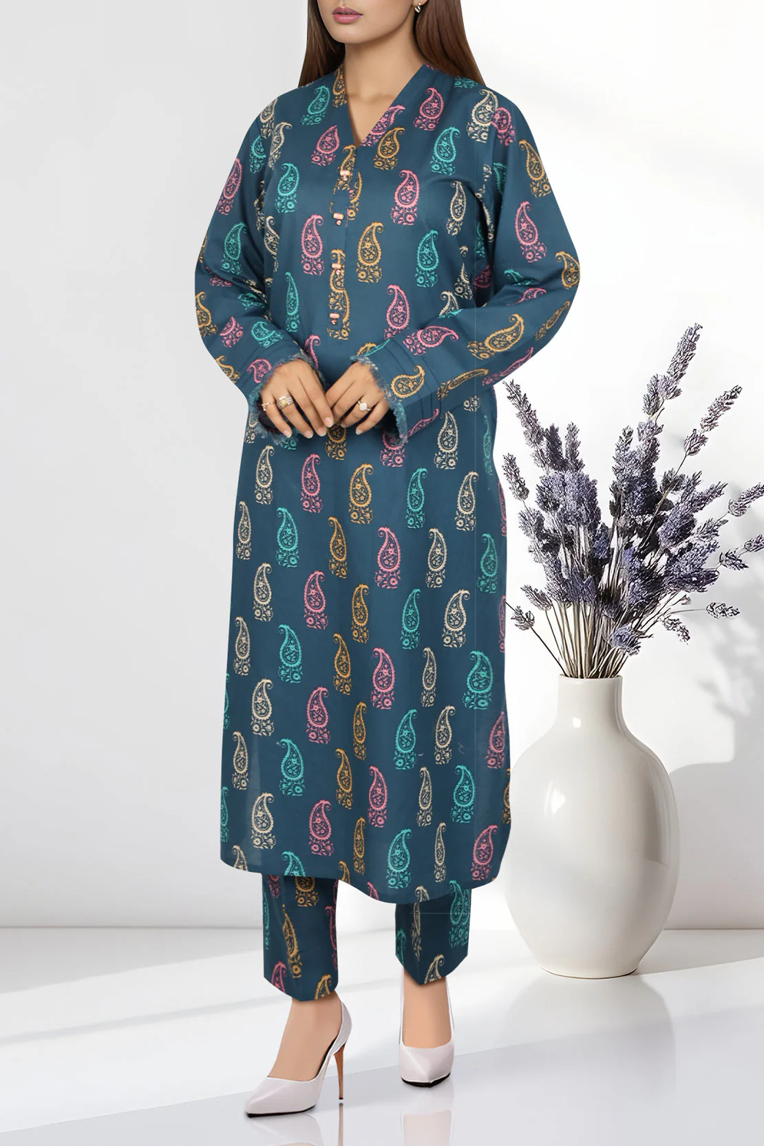 Unstitched Printed Lawn 2 Piece (Shirt/Trouser)