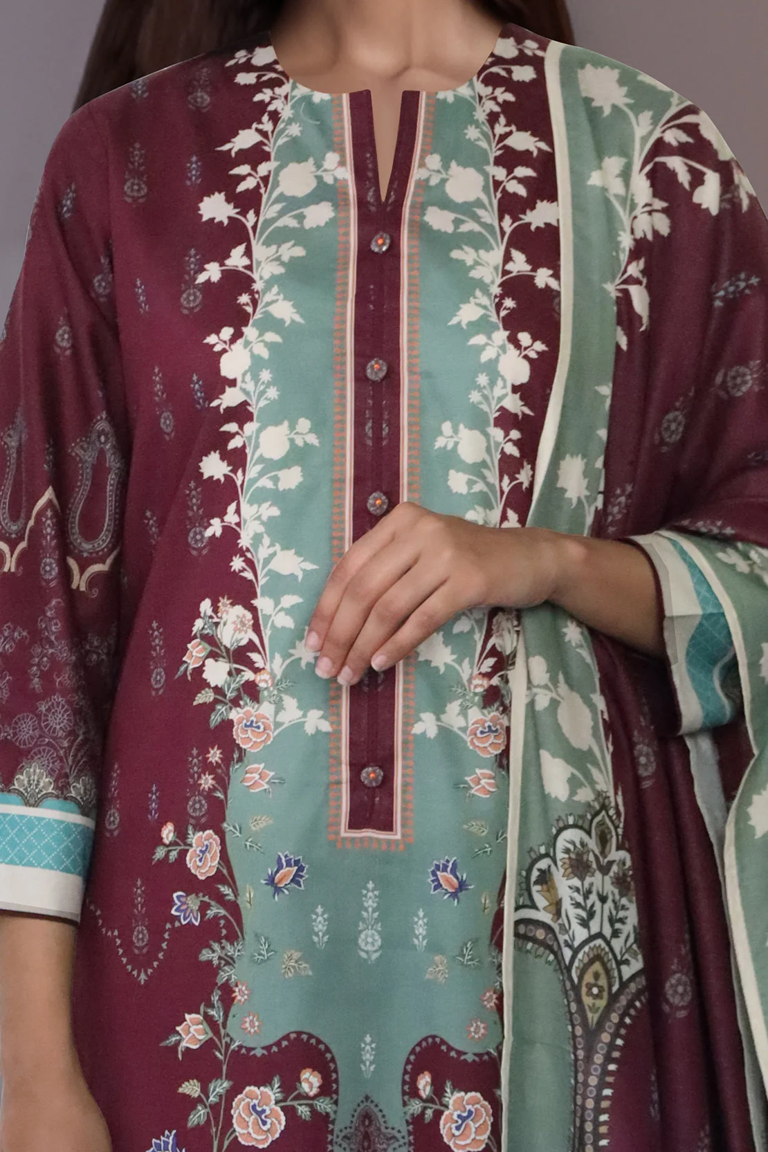 Unstitched Printed Lawn 2 Piece (Shirt/Trouser)