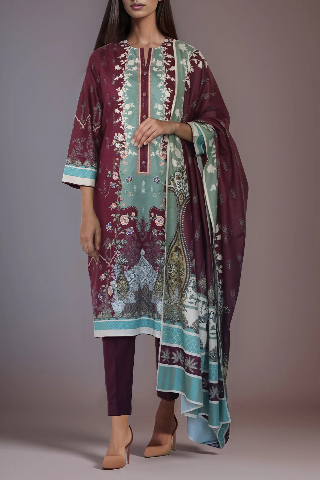 Unstitched Printed Lawn 2 Piece (Shirt/Trouser) - Image 2