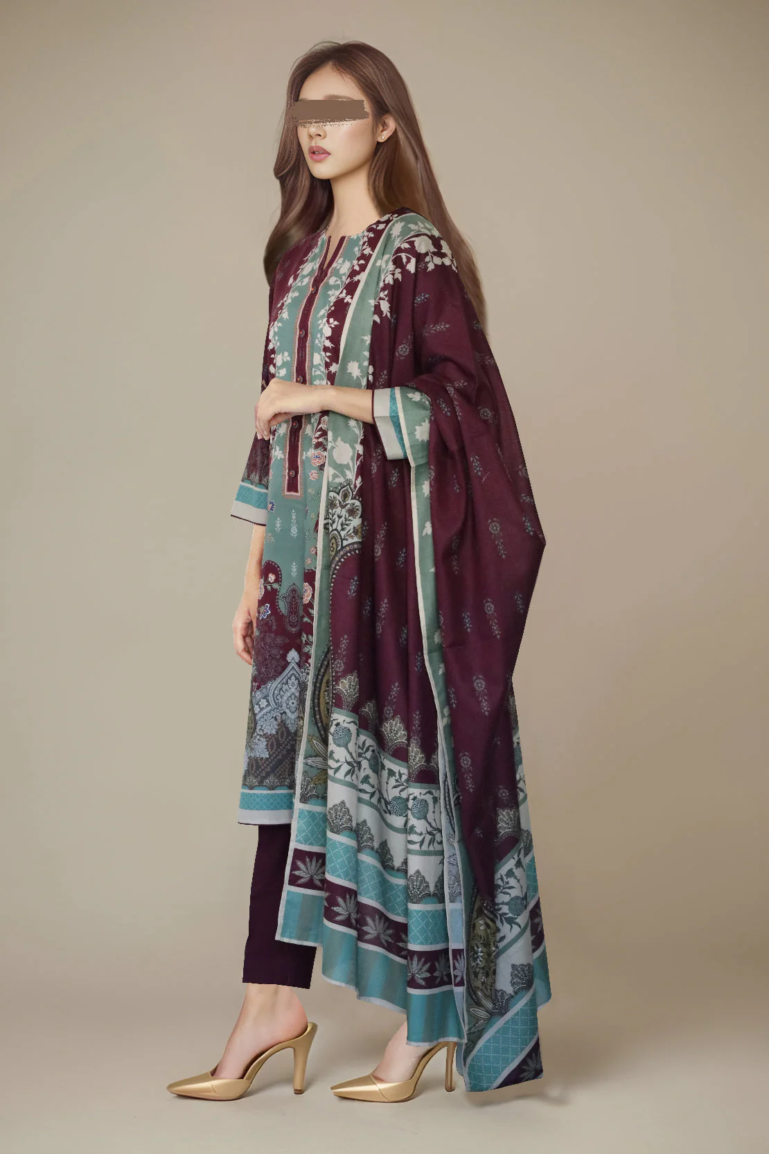 Unstitched Printed Lawn 2 Piece (Shirt/Trouser) - Image 3