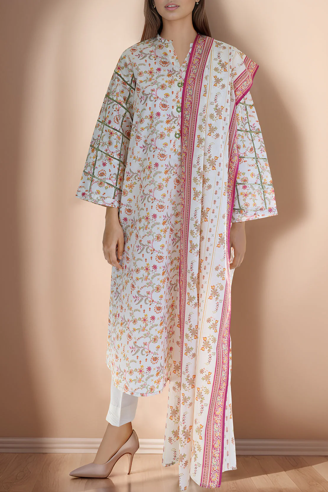 Unstitched Printed Lawn 2 Piece (Shirt/Trouser) - Image 2