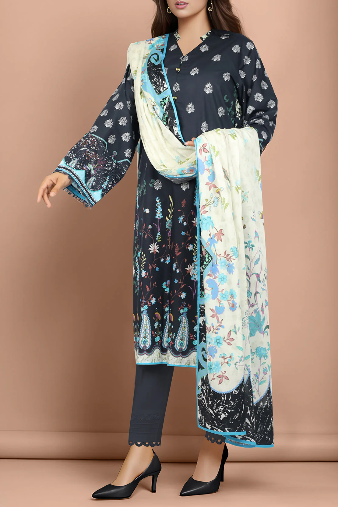 Unstitched Printed Lawn 2 Piece (Shirt/Trouser) - Image 2