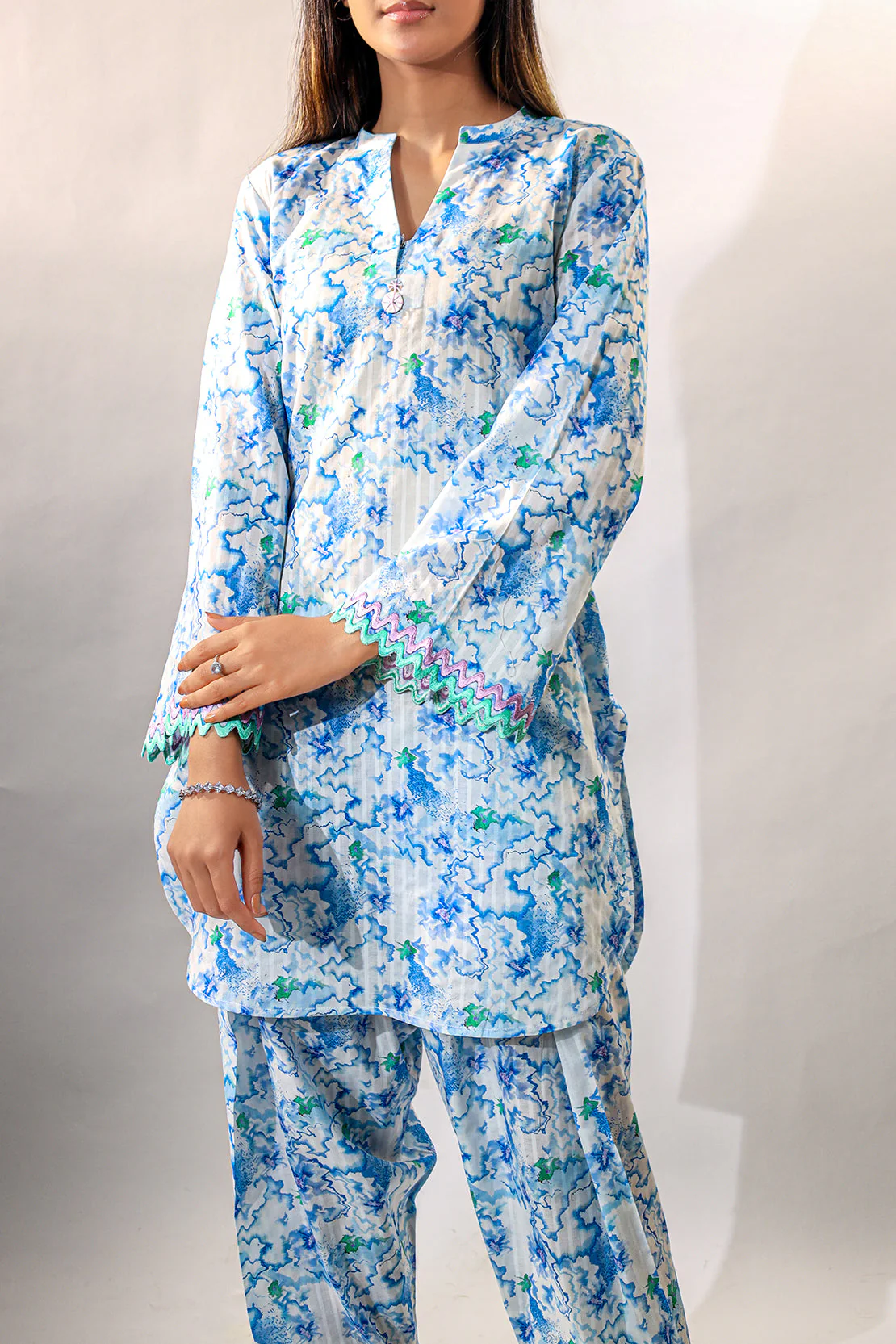 Unstitched Printed Lawn 2 Piece (Shirt/Trouser) - Image 2