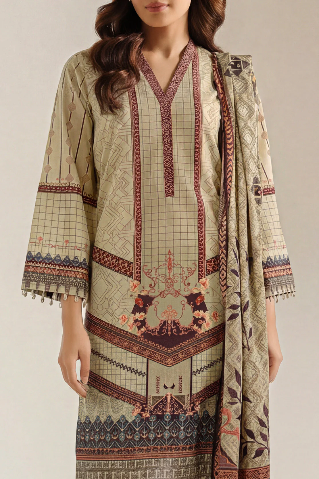 Unstitched Printed Lawn 2 Piece (Shirt/Trouser) - Image 2
