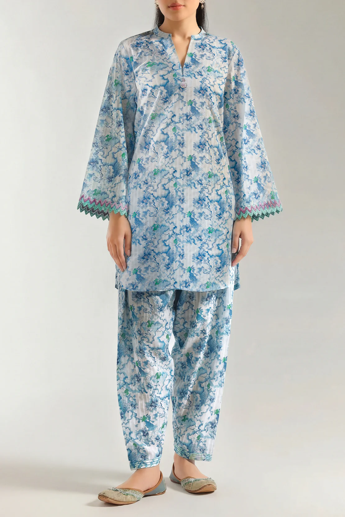 Unstitched Printed Lawn 2 Piece (Shirt/Trouser)