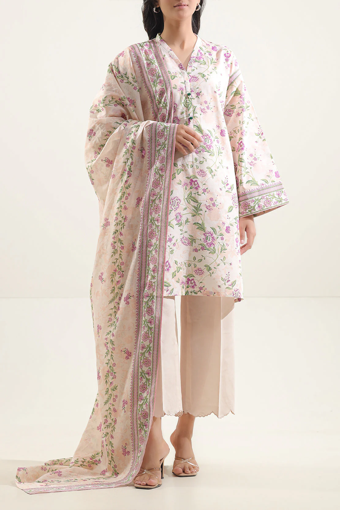 Unstitched Printed Lawn 2 Piece (Shirt/Trouser) - Image 4
