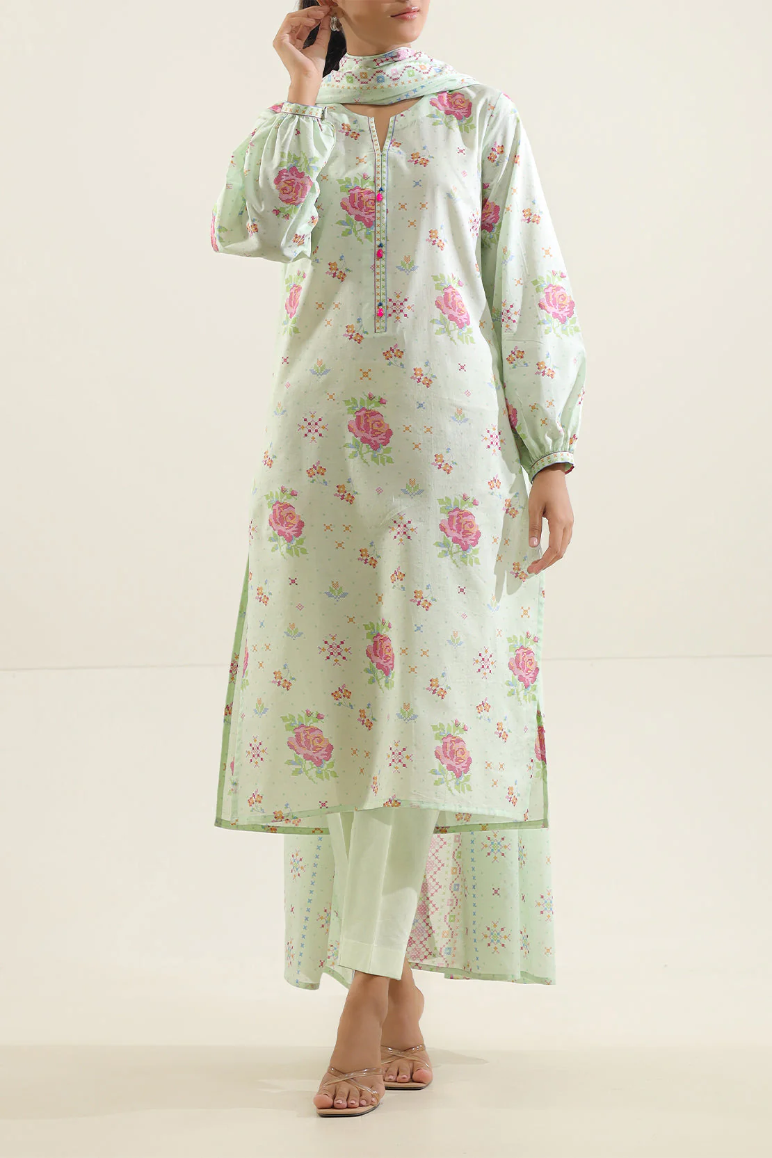 Unstitched Printed Lawn 2 Piece (Shirt/Trouser) - Image 4