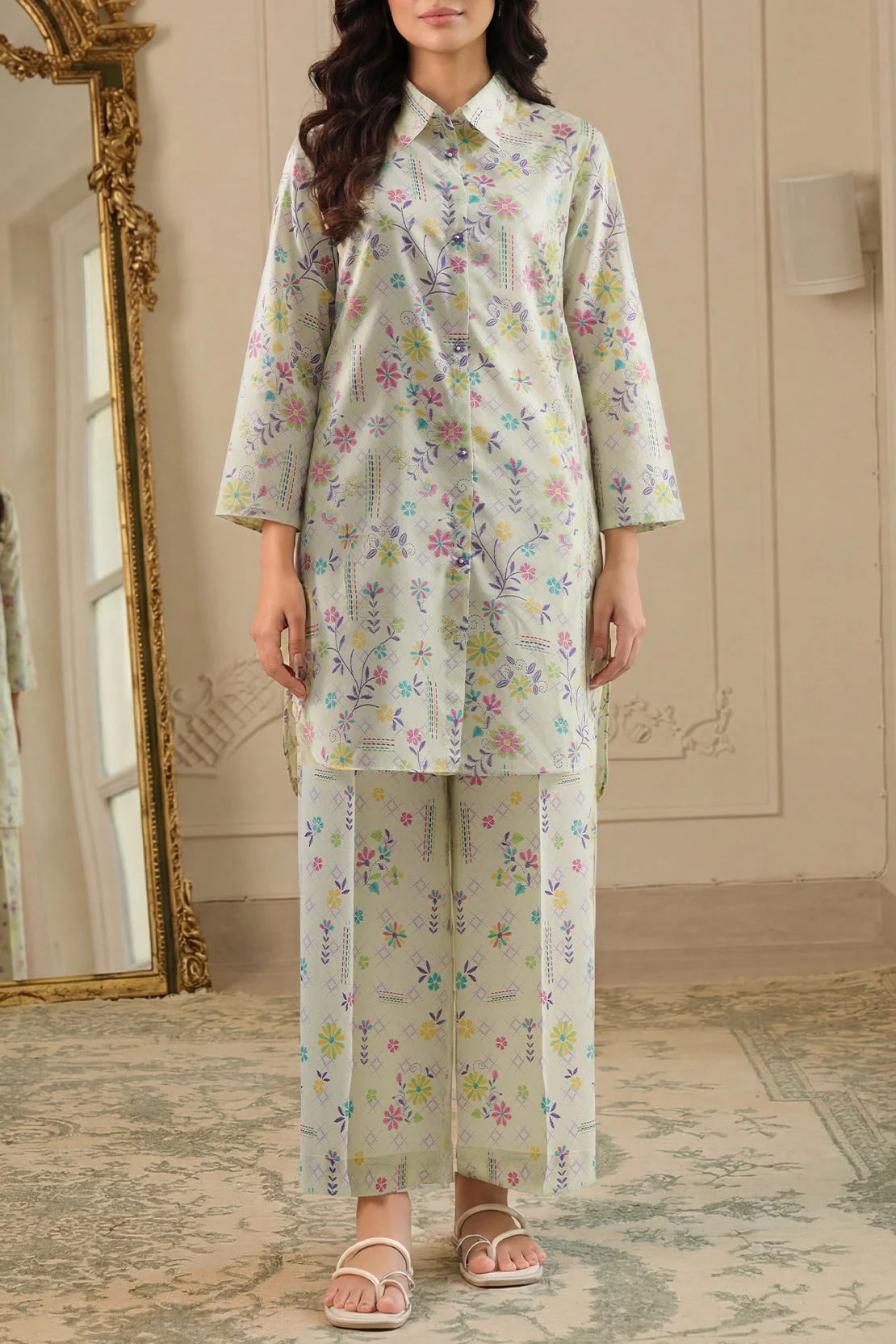 Unstitched Printed Lawn 2 Piece (Shirt/Trouser)