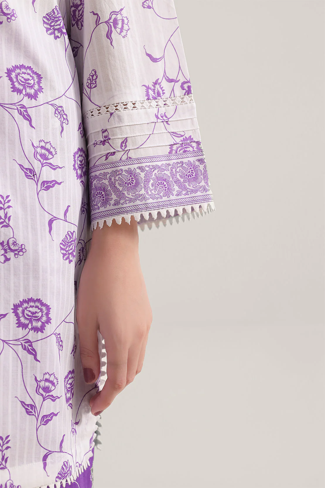 Unstitched Printed Stripe Lawn 2 Piece (Shirt/Trouser) - Image 3