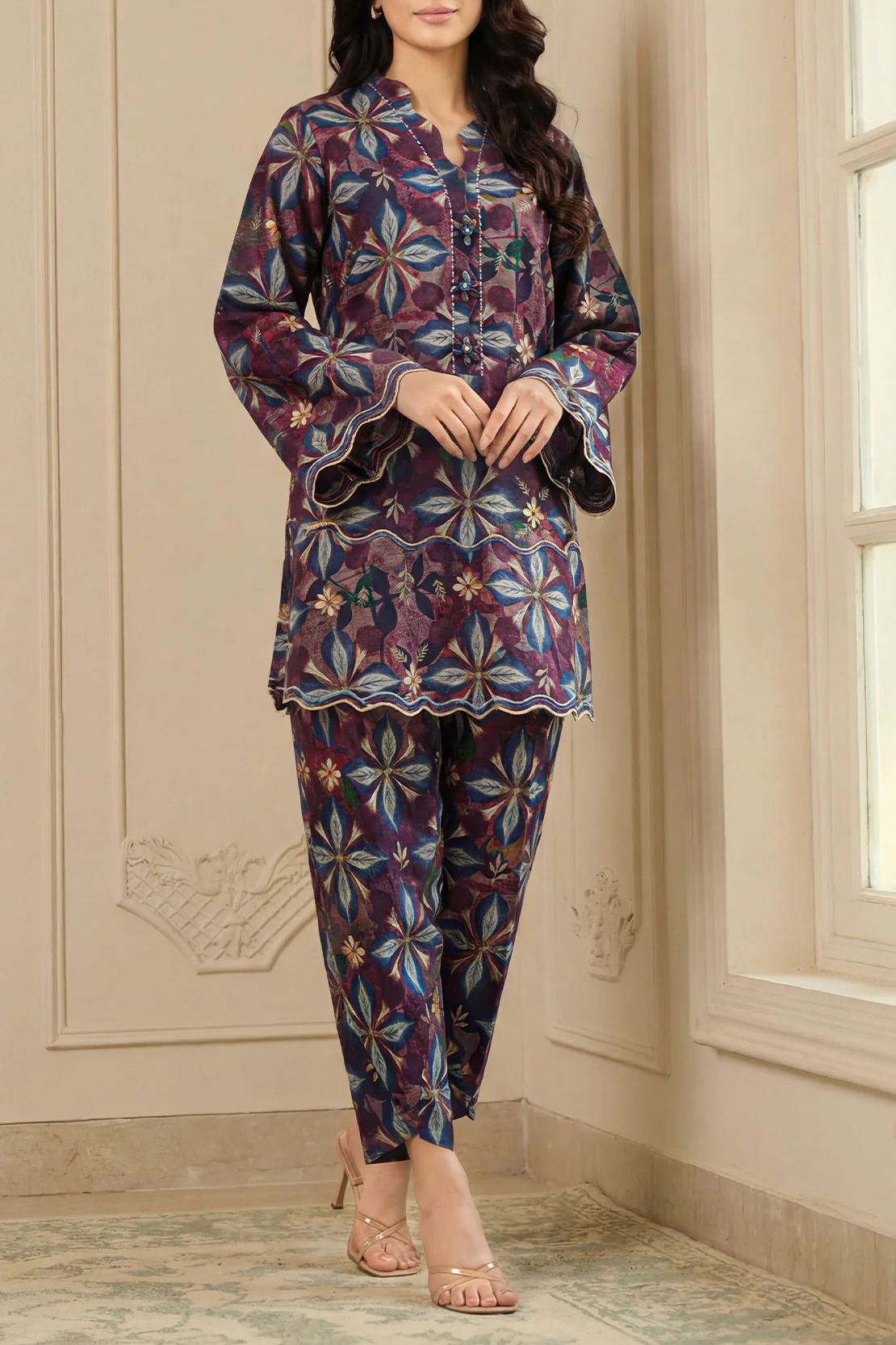 Unstitched Printed Lawn 2 Piece (Shirt/Trouser)