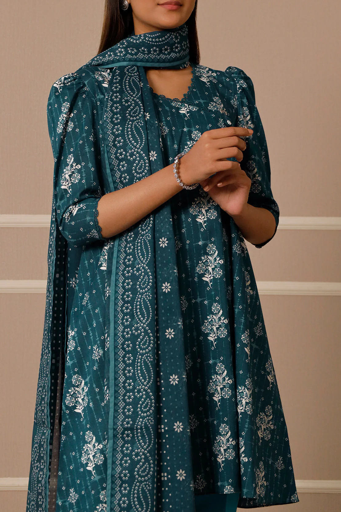 Unstitched Printed Lawn 3 Piece