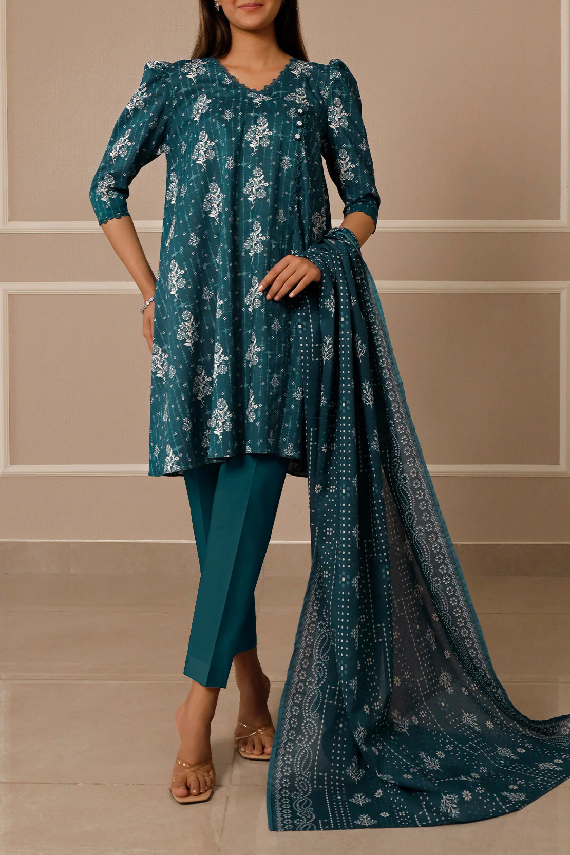 Unstitched Printed Lawn 3 Piece - Image 2