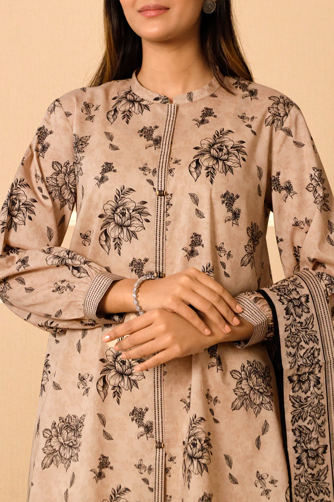 Unstitched Printed Lawn 3 Piece