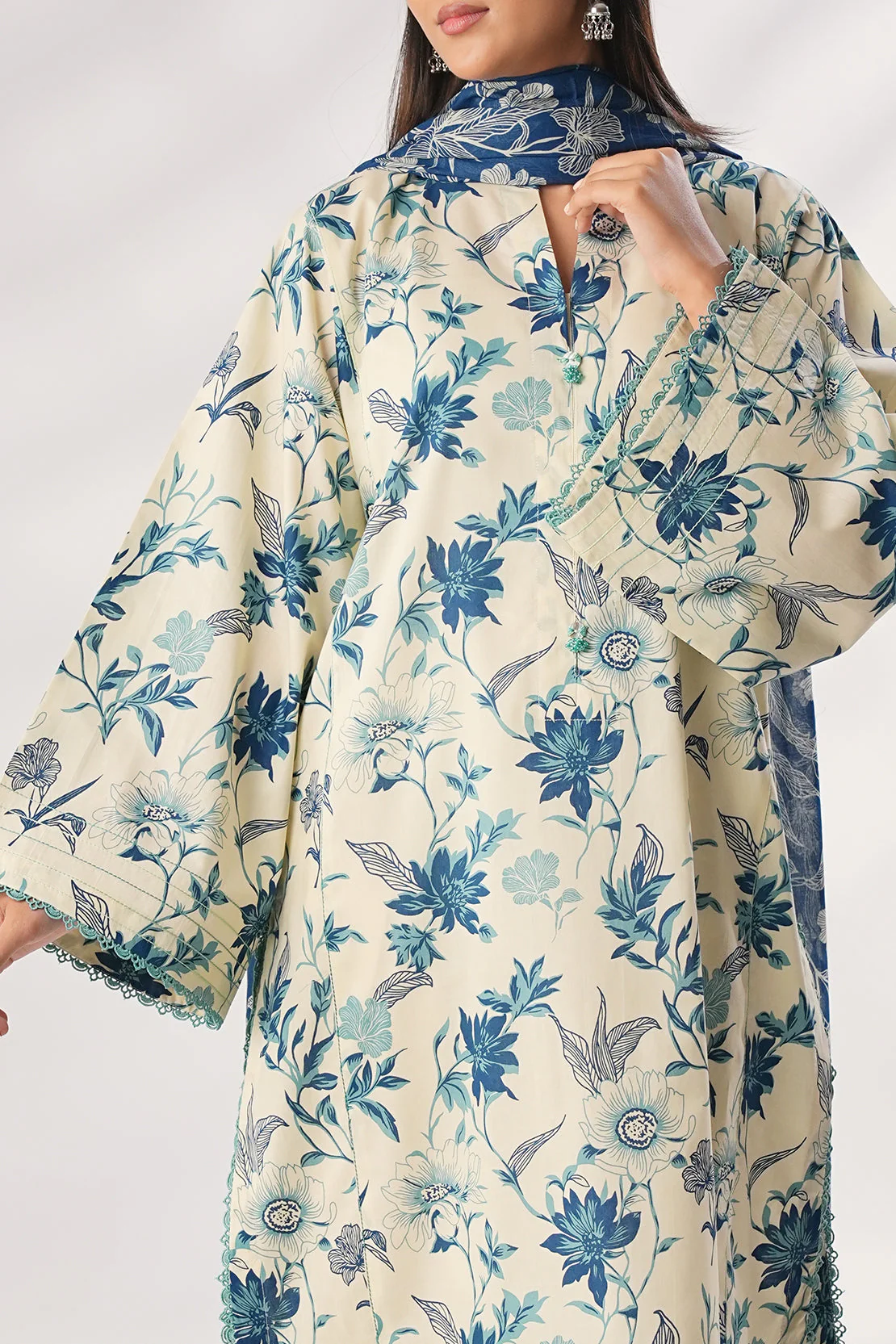 Unstitched Printed Lawn 3 Piece