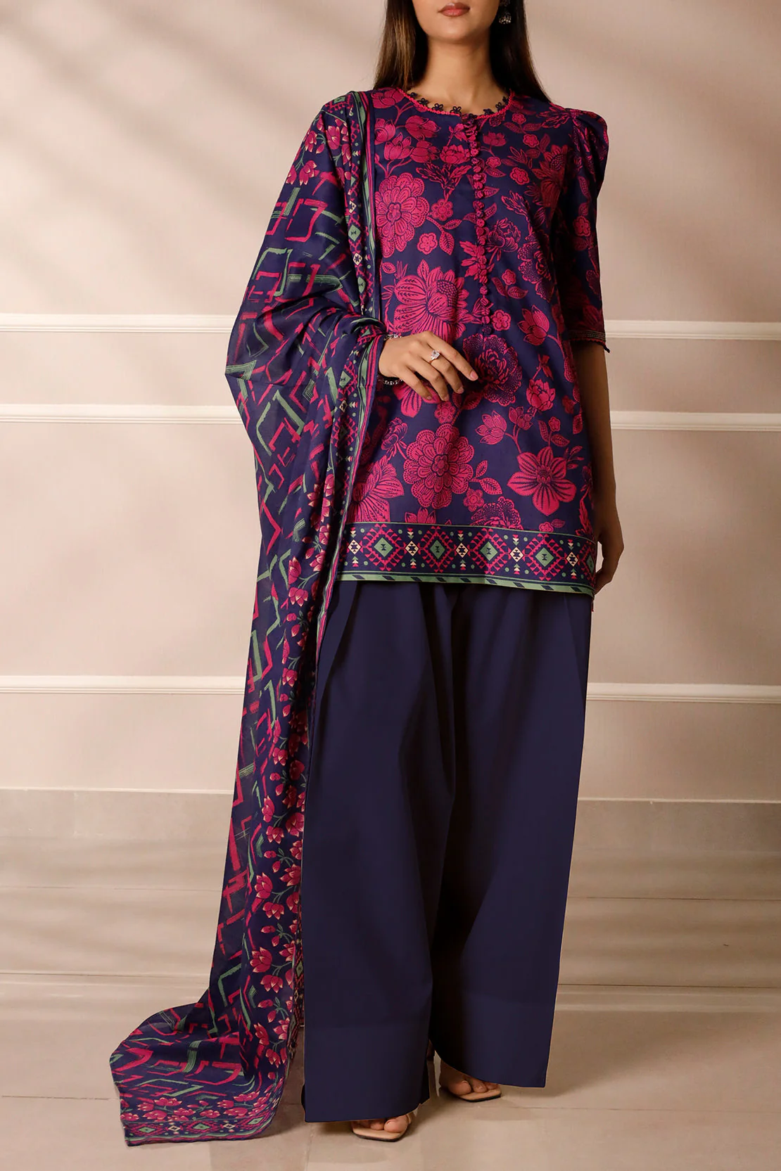 Unstitched Printed Lawn 3 Piece - Image 2