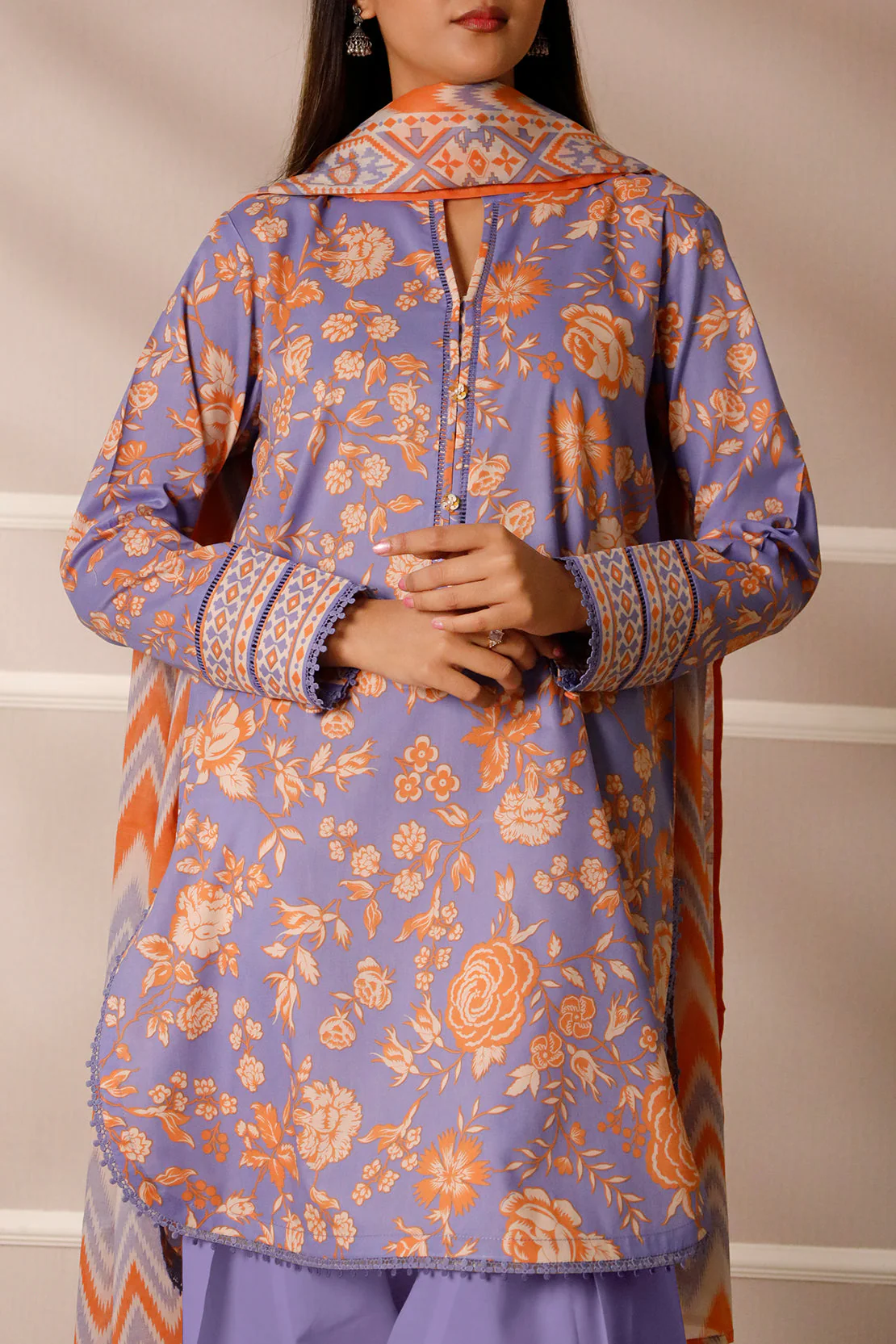 Unstitched Printed Lawn 3 Piece