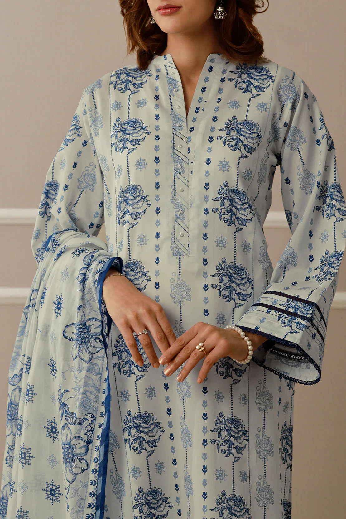 Unstitched Printed Lawn 3 Piece