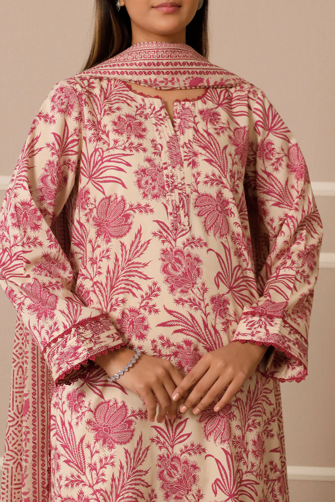Unstitched Printed Lawn 3 Piece