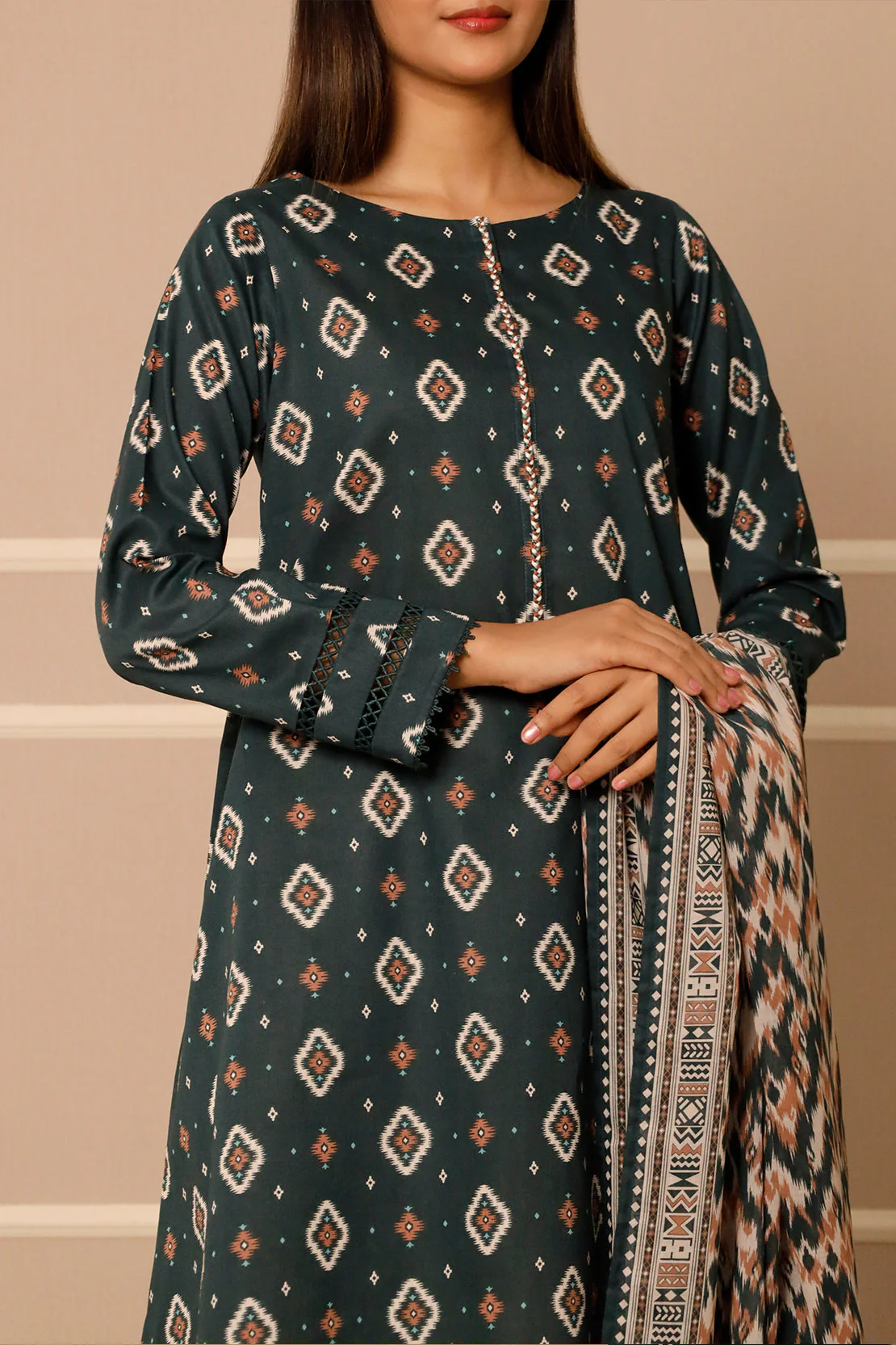 Unstitched Printed Lawn 3 Piece