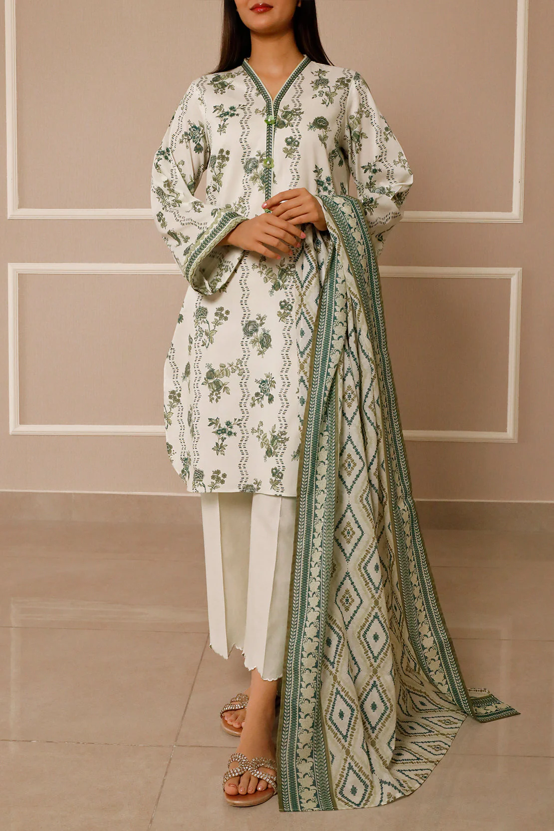 Unstitched Printed Lawn 3 Piece - Image 2