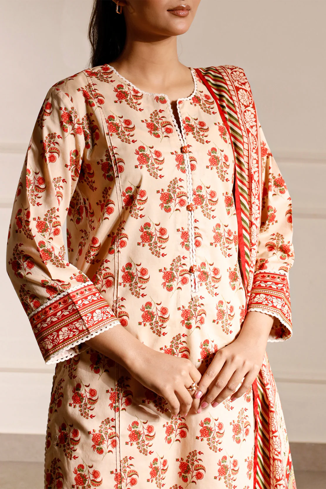 Unstitched Printed Lawn 3 Piece