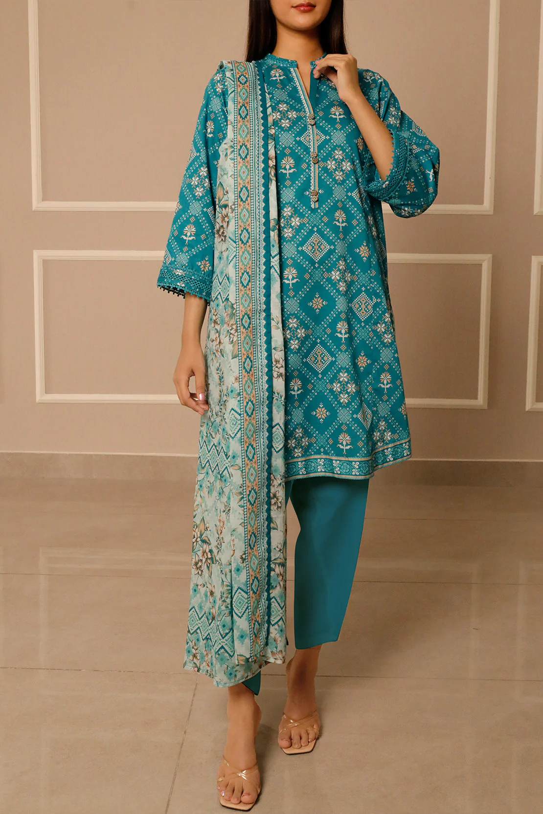 Unstitched Printed Lawn 3 Piece - Image 6