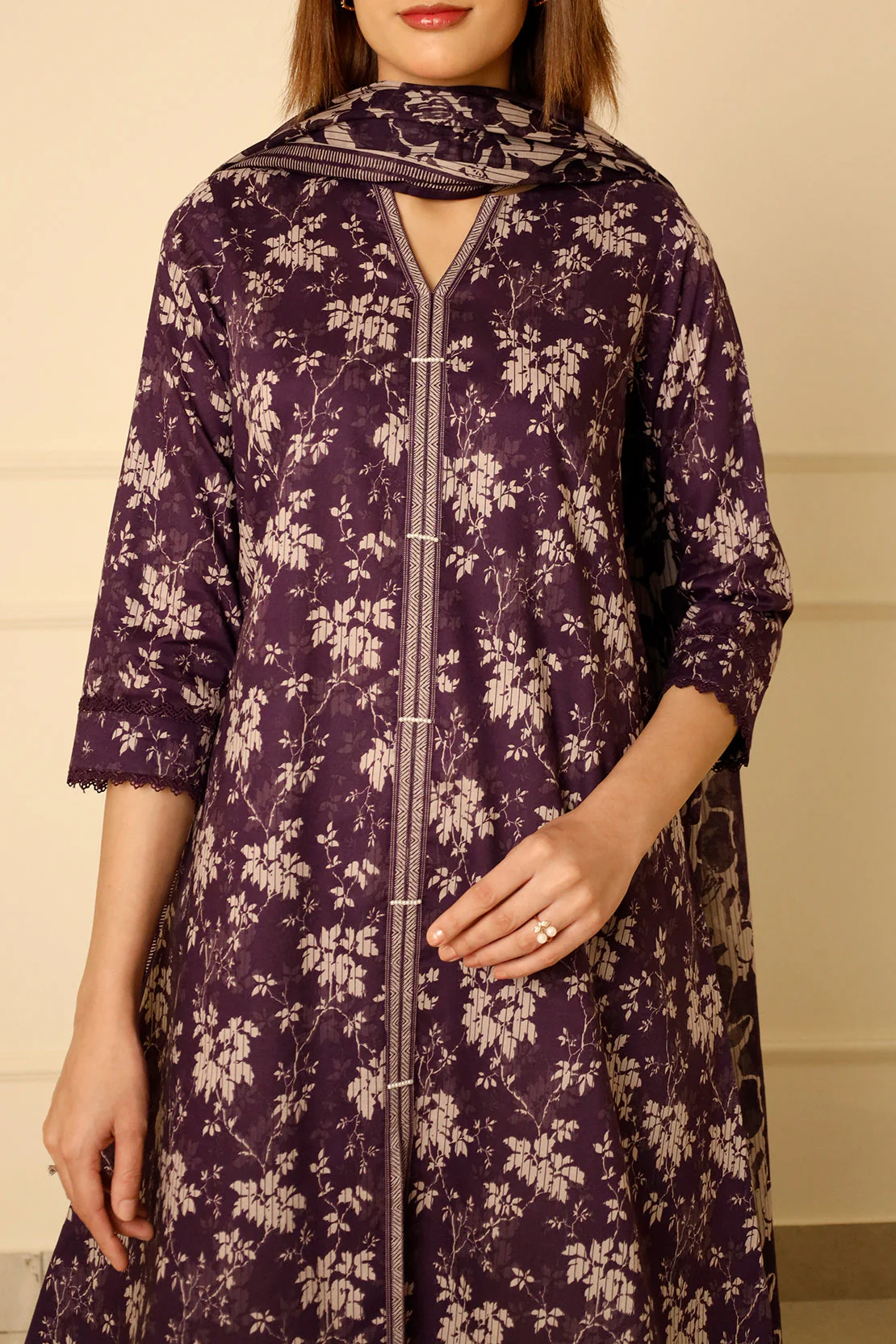 Unstitched Printed Lawn 3 Piece